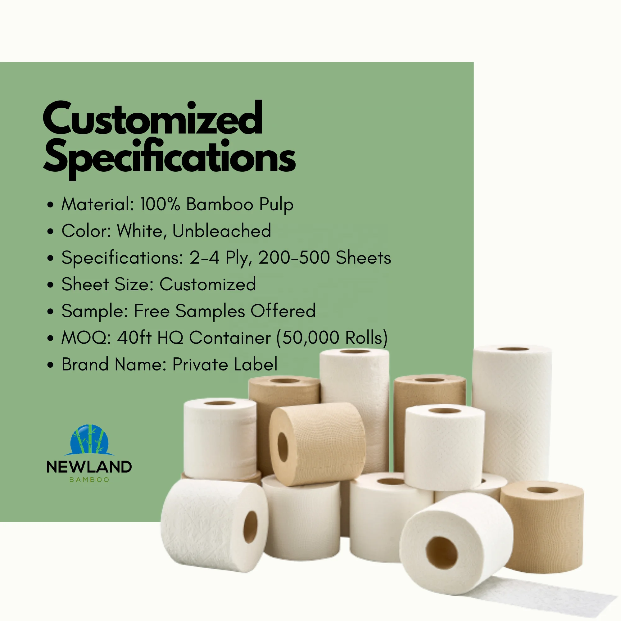 Factory Directly Custom Toilet Paper Rolls Bamboo Toilet Roll