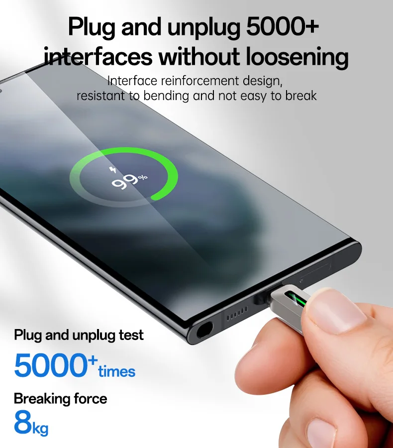 Yesido 1.2 Meter 66W Fast Charging USB to Type-C Streamer Light Support CarPlay Zinc Alloy Data Cable CA137C
