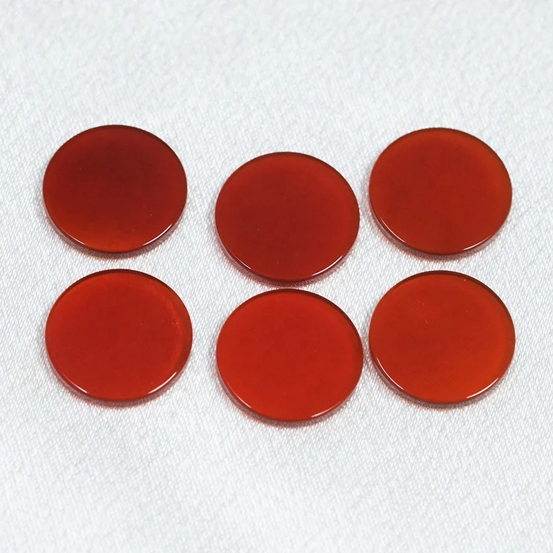 Natural Stone Red Agate Double Flat Coin Polished Thin Slices Agate Loose Gemstone