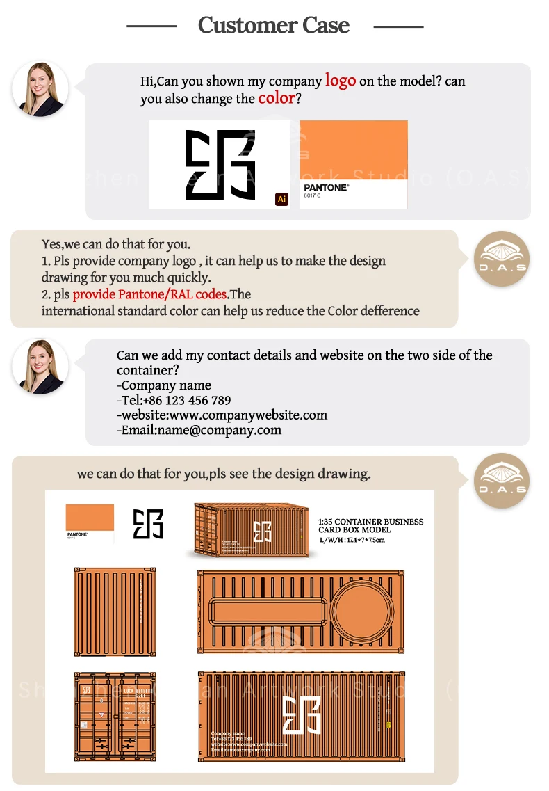 ltide plastic storage box model scale 135 shipping container oas factory customizable pen holder model-12