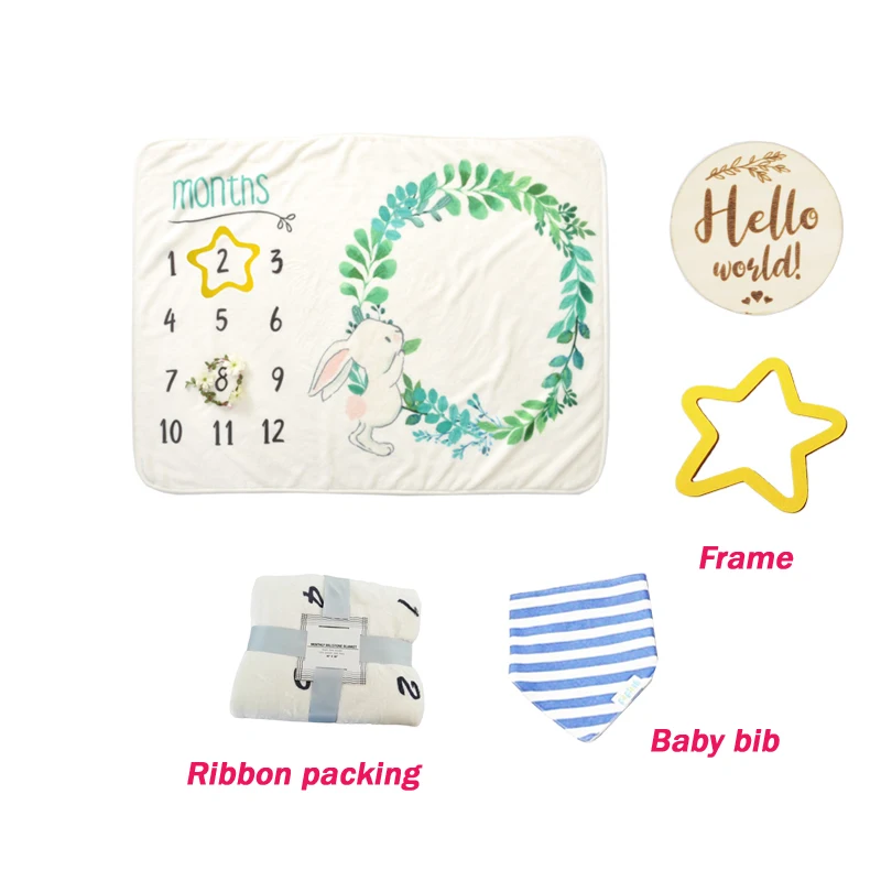 Newborn Baby Soft Photo Props Memory Monthly Milestone Blanket