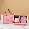 Taza termostática rosa + caja de regalo (enchufe de dos clavijas)