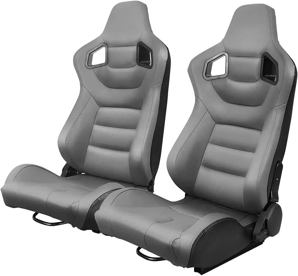 grey leather racing seats