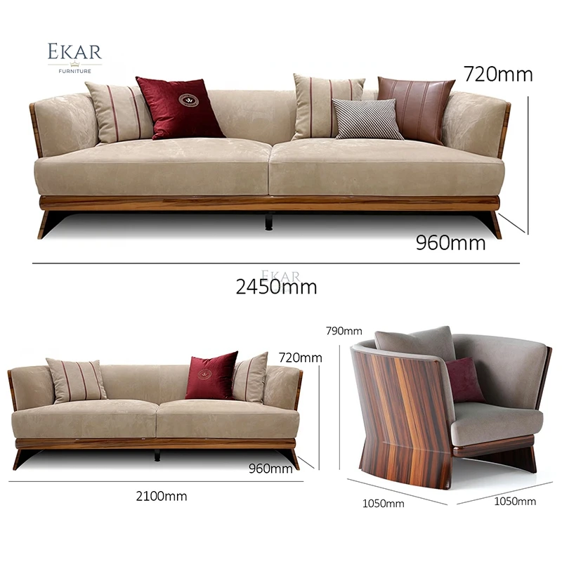 product ekar furniture high quality modern sofa imported fabric leather 1 2 3 seat living room sofa-65