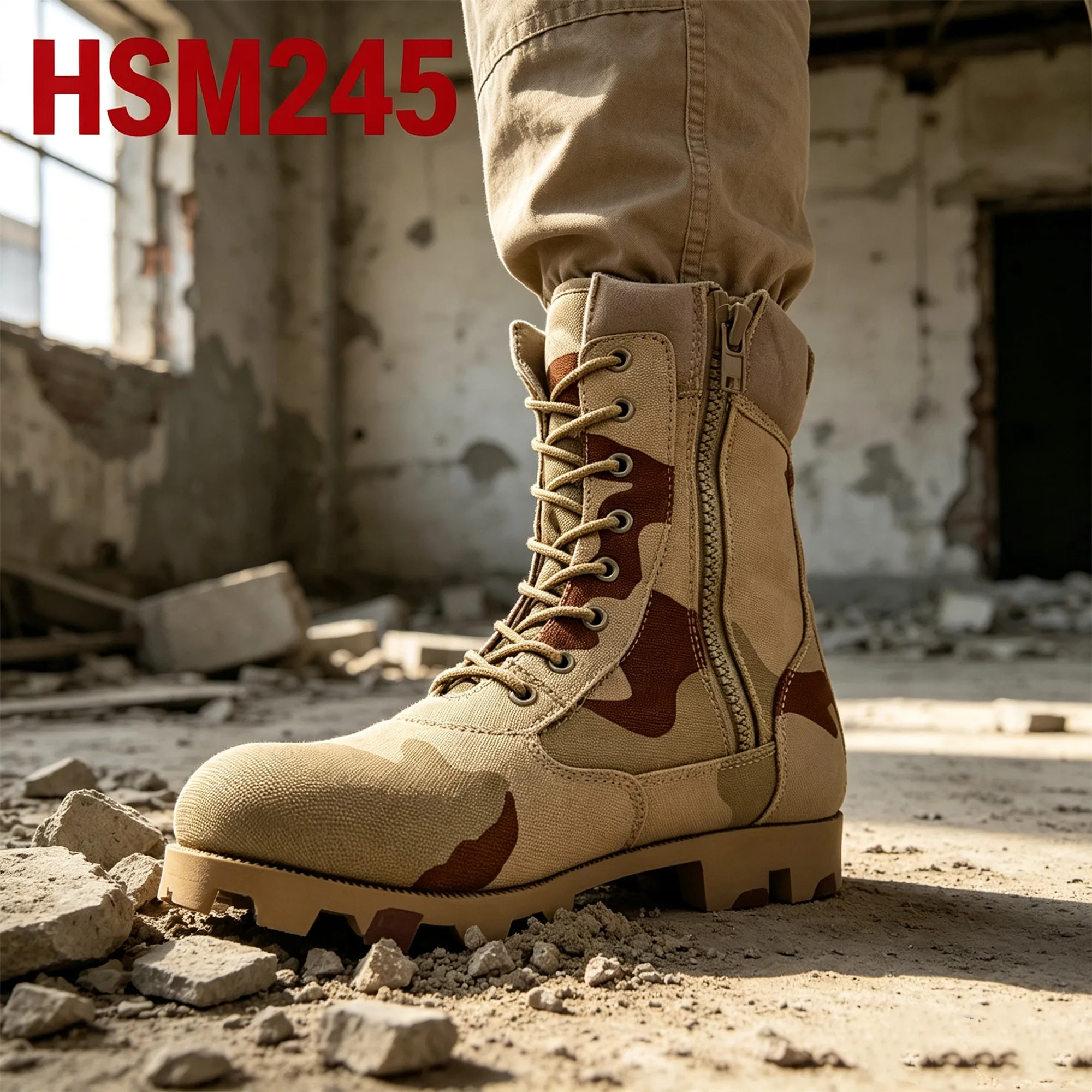 XYM,PNG Super Hard Rubber Sole Hua Singh Hunting Boots with Zip Tactical-style 3 Colors Desert Camouflage 8