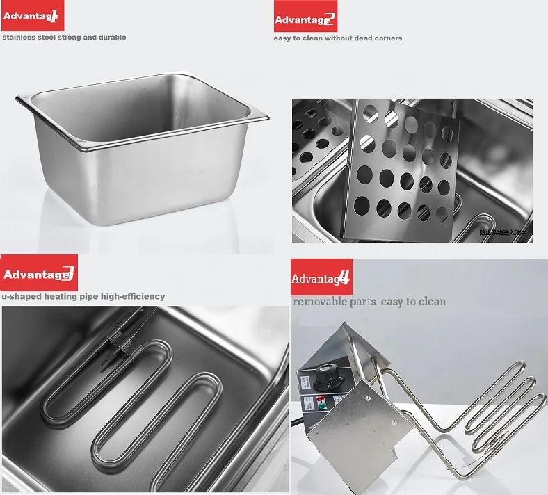 製作所供給1-タンク1-バスケットレッドエレクトリックディープ