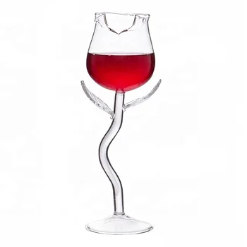 OEM / ODM factory selling goblet rose design wine glass goblet tumbler rocks glass highball wine glass