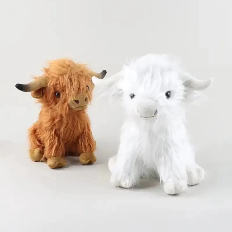 2024 Scottish Highland Cow Plush Cute Realistic Cow Stuffed Animals ...