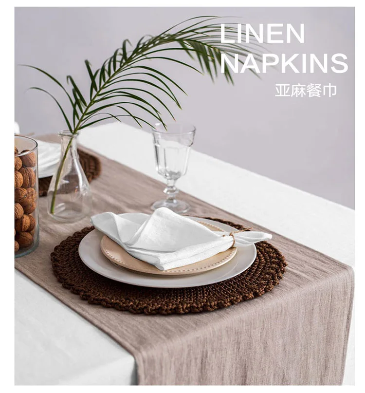 2022 новая весенняя оптовая продажа роскошное натуральное 100% льняное высококачественное каменное постираемое квадратное столовое Льняное полотенце