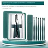 Set de 6 curetas para oídos con bisel - verde
