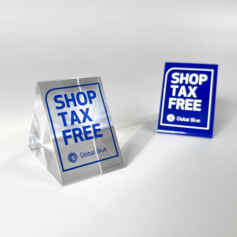Custom Advertising Display Stand Acrylic Triangle Display Block OEM/ODM Tabletop Display Accessories Glass Block