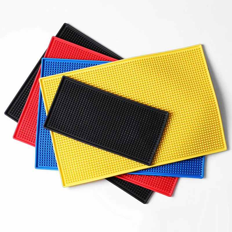 Custom Logo Branded PVC Rubber Irregular Bohemian Style Non-Toxic Reusable Waterproof Anti-Skid Bar Mat for Beer Service