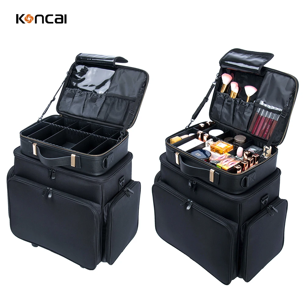 Koncai Latest Pink Color Cosmetic Trolley Case Nail Polish Station Nail