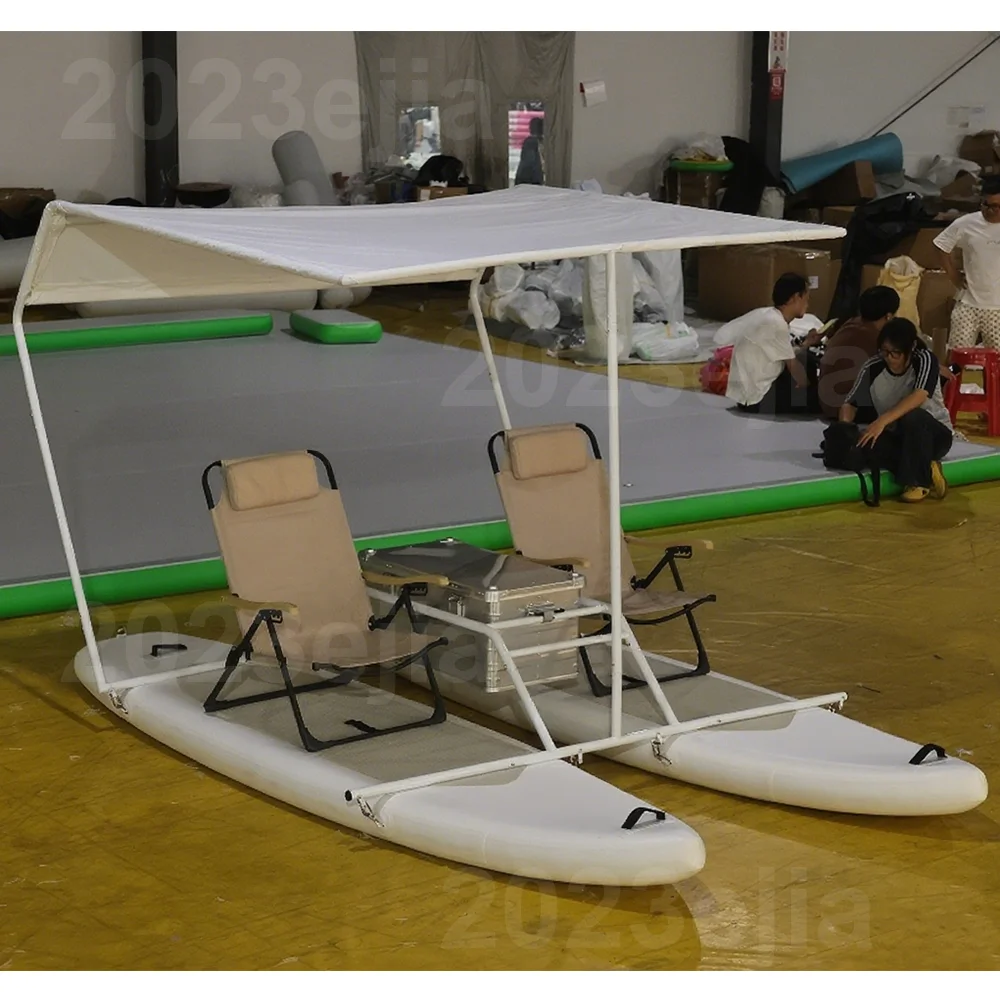 Combine Two Sup Portable Inflatable Catamaran for Lakes and Oceans Durable Leisure Fishing Pontoon and Pedal Bikes for Sale