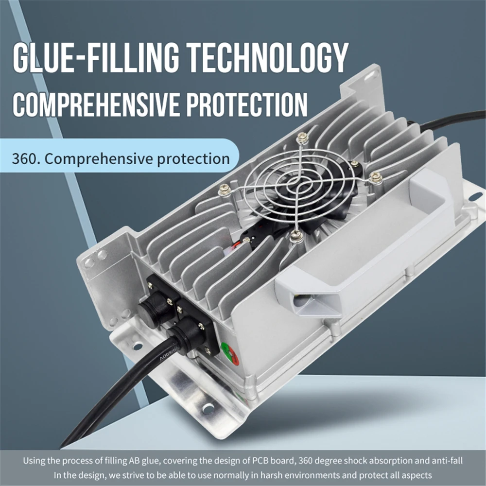 48v20A Lithium Battery Charger Fully Sealed & Waterproof IP67 960W AC/DC Input for Electric Tool & Golf Carts supplier