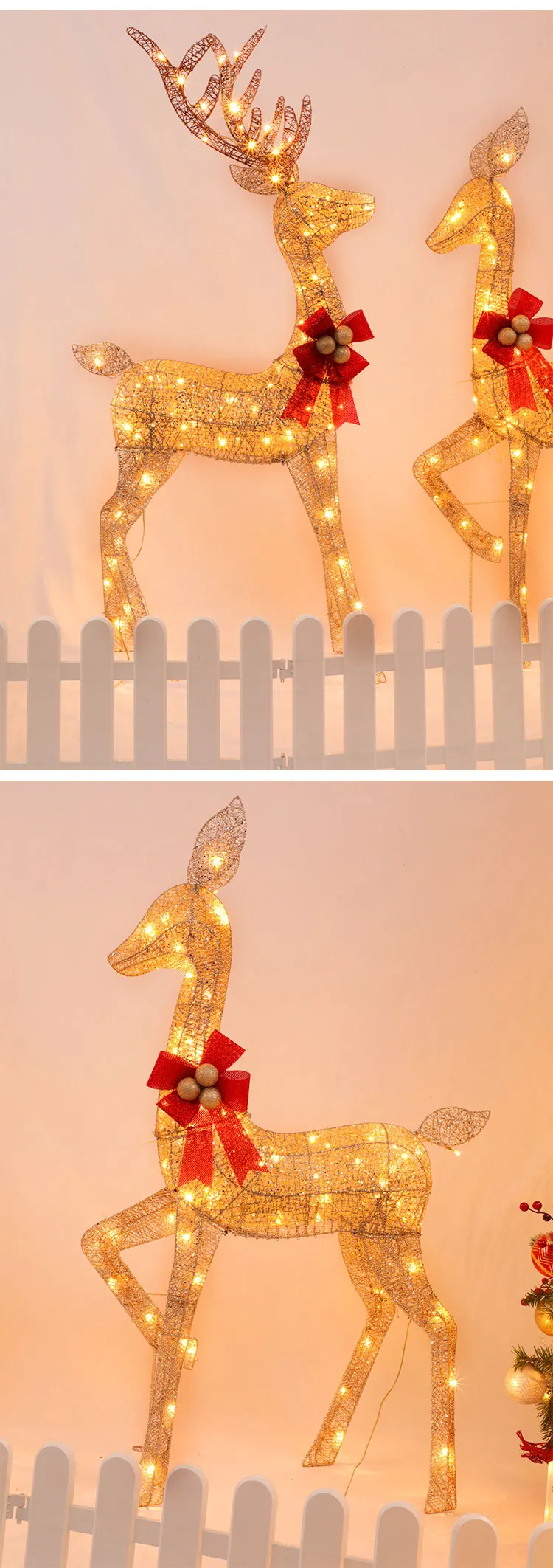 Waterproof Outdoor Christmas Decoration Led Light Reindeer Motif Light