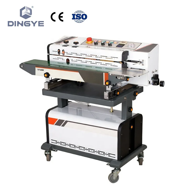 LF1080 Series Continuous air Suction and Gas Flushing Band Sealer Vacuum Inflating Bag Sealing Machine with Code Printer