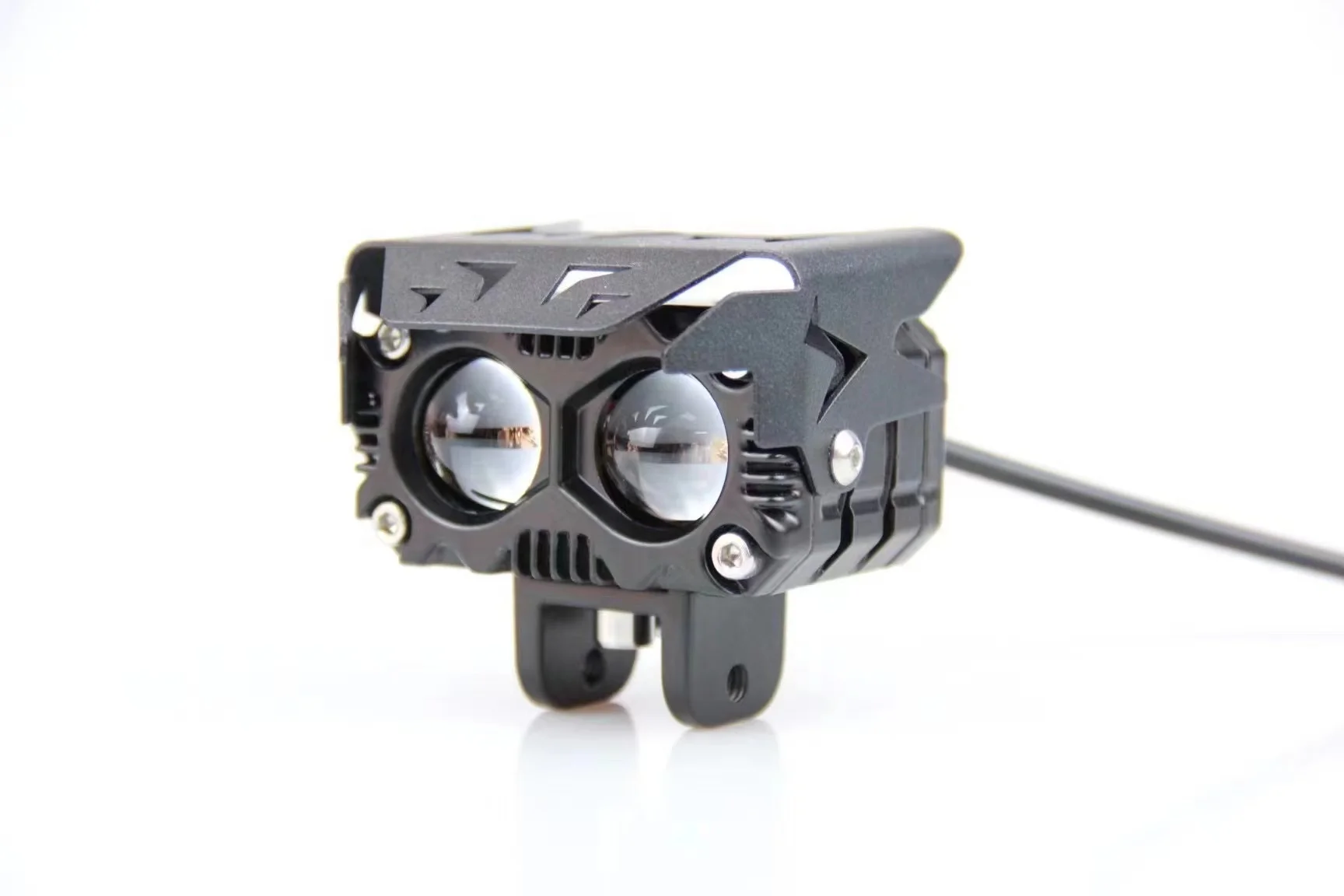 Waterproof Owl Design Dual Color Led Motorcycle Laser Fog Light Headlight Led Auxiliary Spot Led Lights for Motorcycle