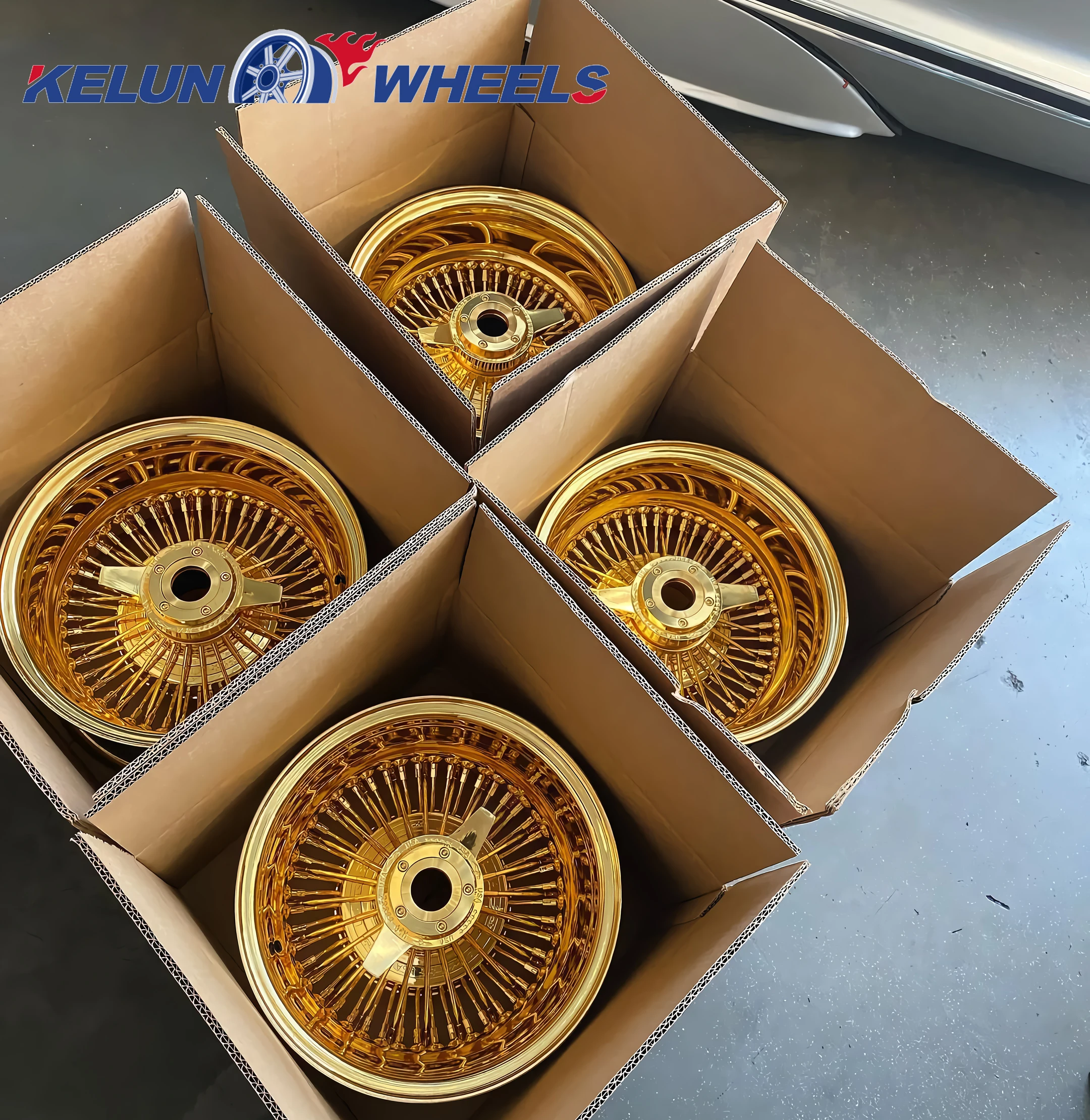 Lowrider 13x7 Rev100クロスレーススポークオールゴールド