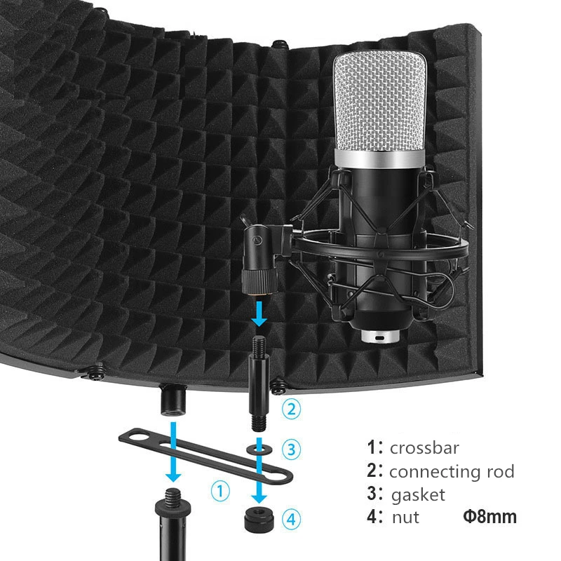 Bouclier d'isolement vocal d'enregistrement de studio de cabine de  microphone de