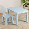 Blue table and square-backed chairs come with anti-slip pads