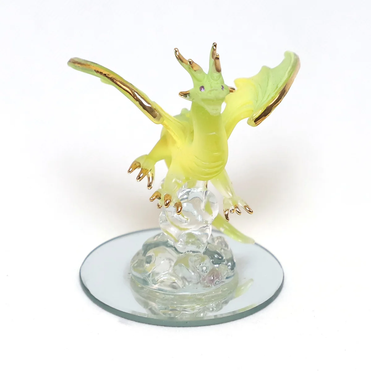 Hot sale hand blown colorful glass dragon shape figurines decoration LED lamp