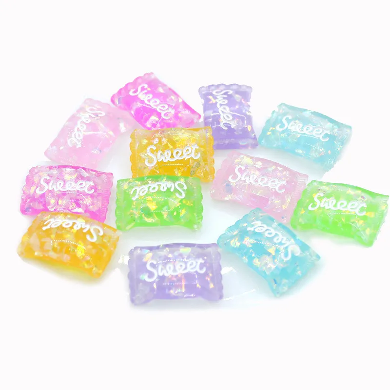 ИУ небольшые Оптовые 10 шт./пакет блесток цветной смолы «Сладкие буквы» миниатюрный головистой формы конфеты кабошон браслеты с