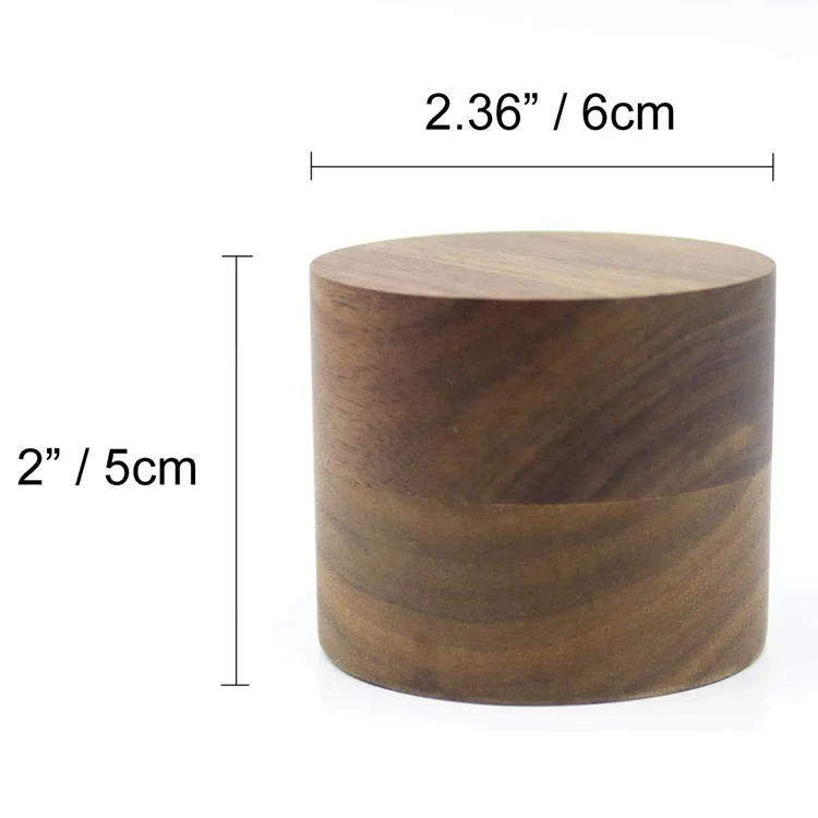 Rustic Walnut Wooden Engagement Ring Box Solid Wood Round Ring Box