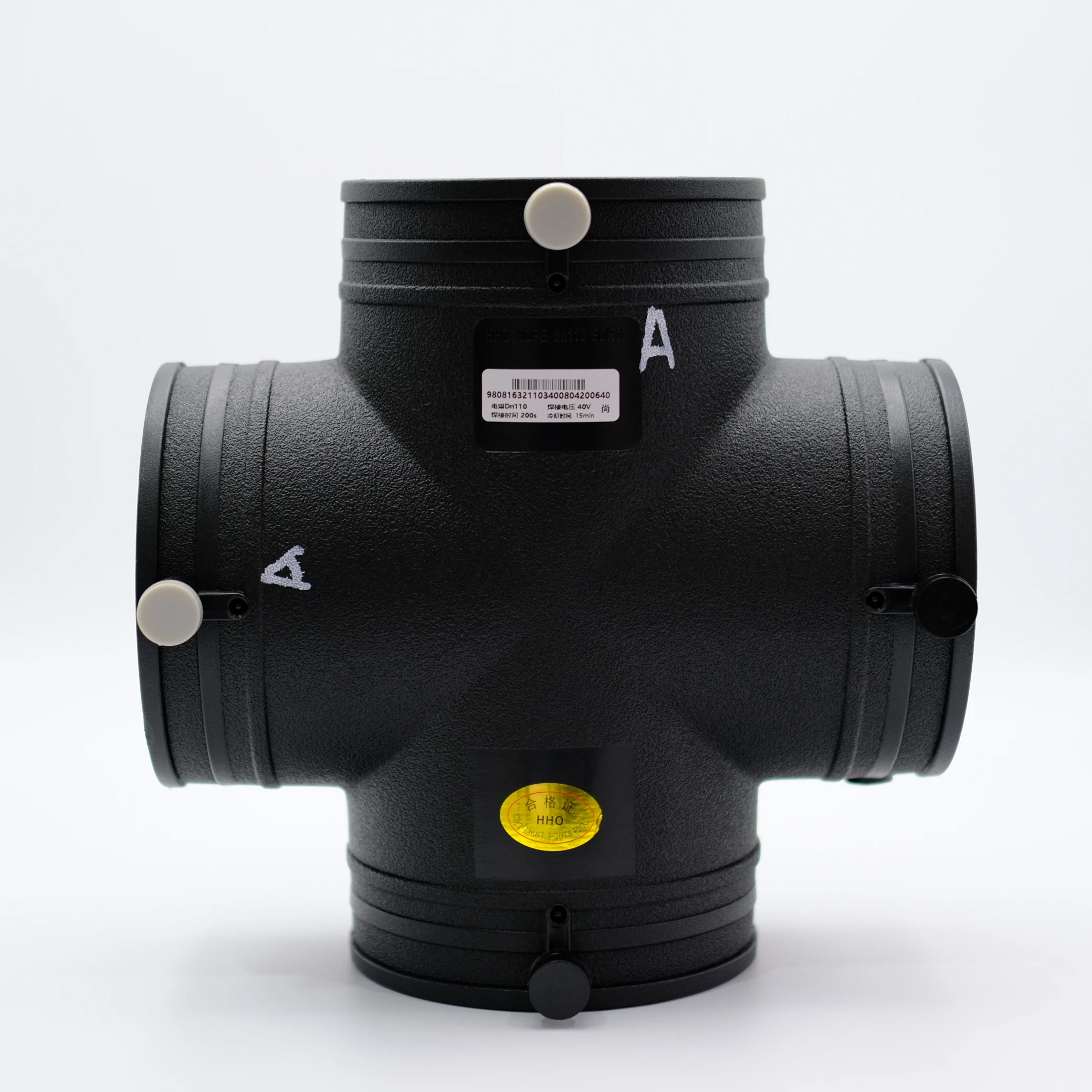 Four-Way Electric Fusion PE Pipe Fittings Electrophysiological Equipment for Plumbing Systems