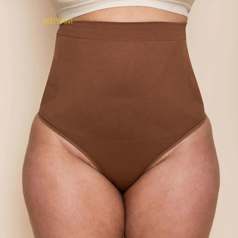 High Waist Compression Seamless Thongs and g String Tummy Control Panties With Silicone Anti-slip Thong Shapewear for Women