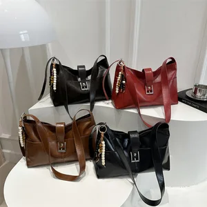 Winter New Armpit Shoulder Crossbody Bag Retro Texturized Daily Solid Color Casual Women's Tote Bag