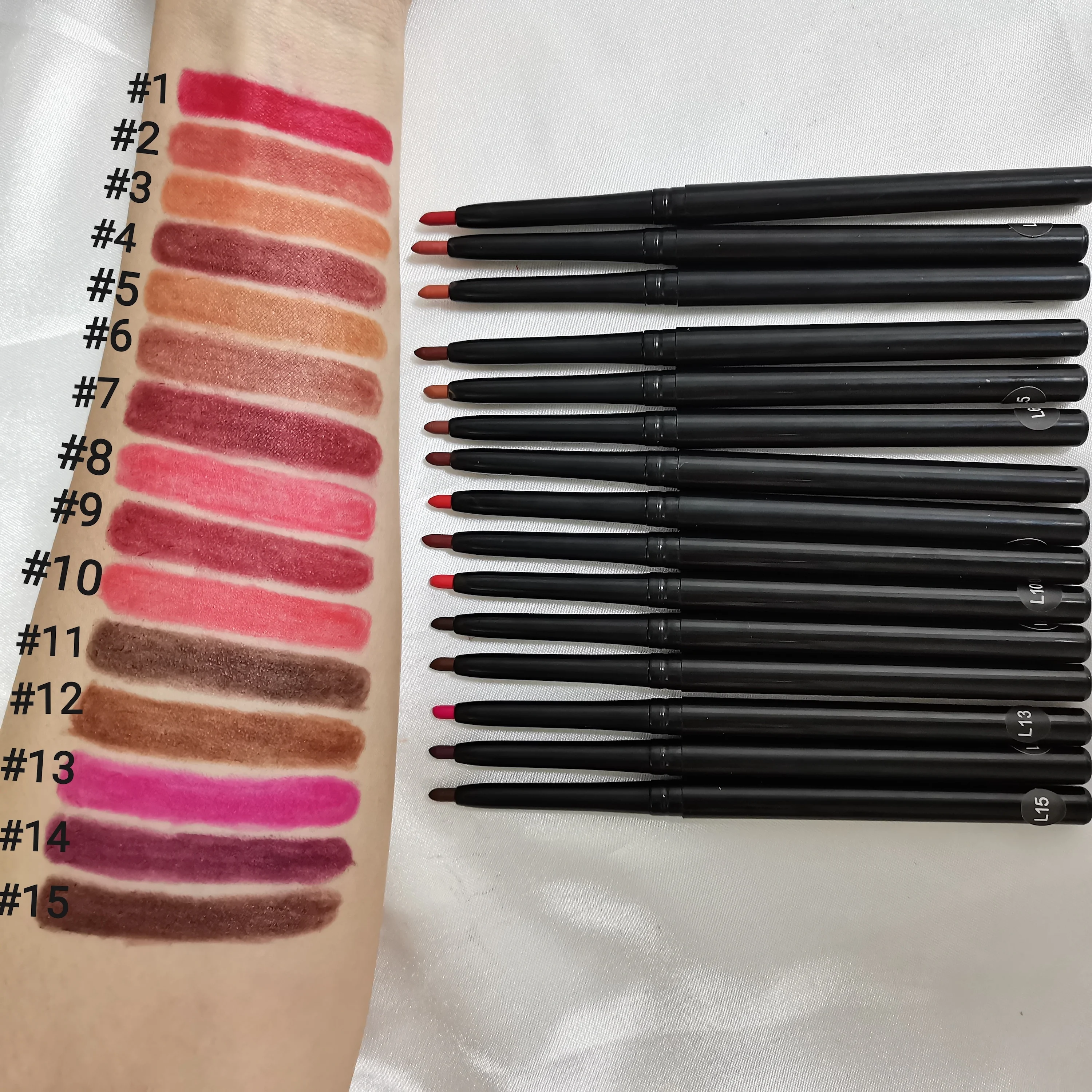 
Частная марка высокого пигмент Матовый для губ, подводка для губ, 12 видов цветов водонепроницаемый сделать свой собственный логотип карандаш для губ 