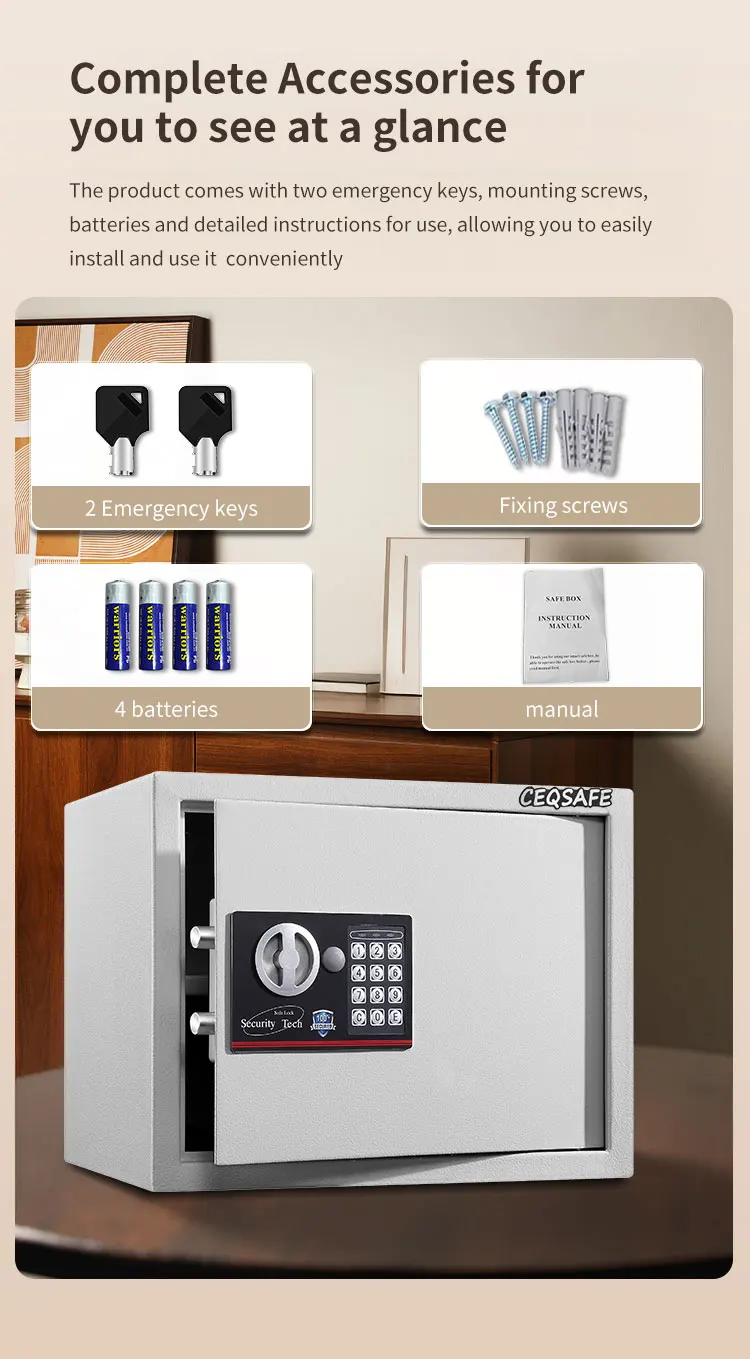 CEQSAFE China Economic Small Safety Box Steel Mechanical Mini Digital Safe Box details