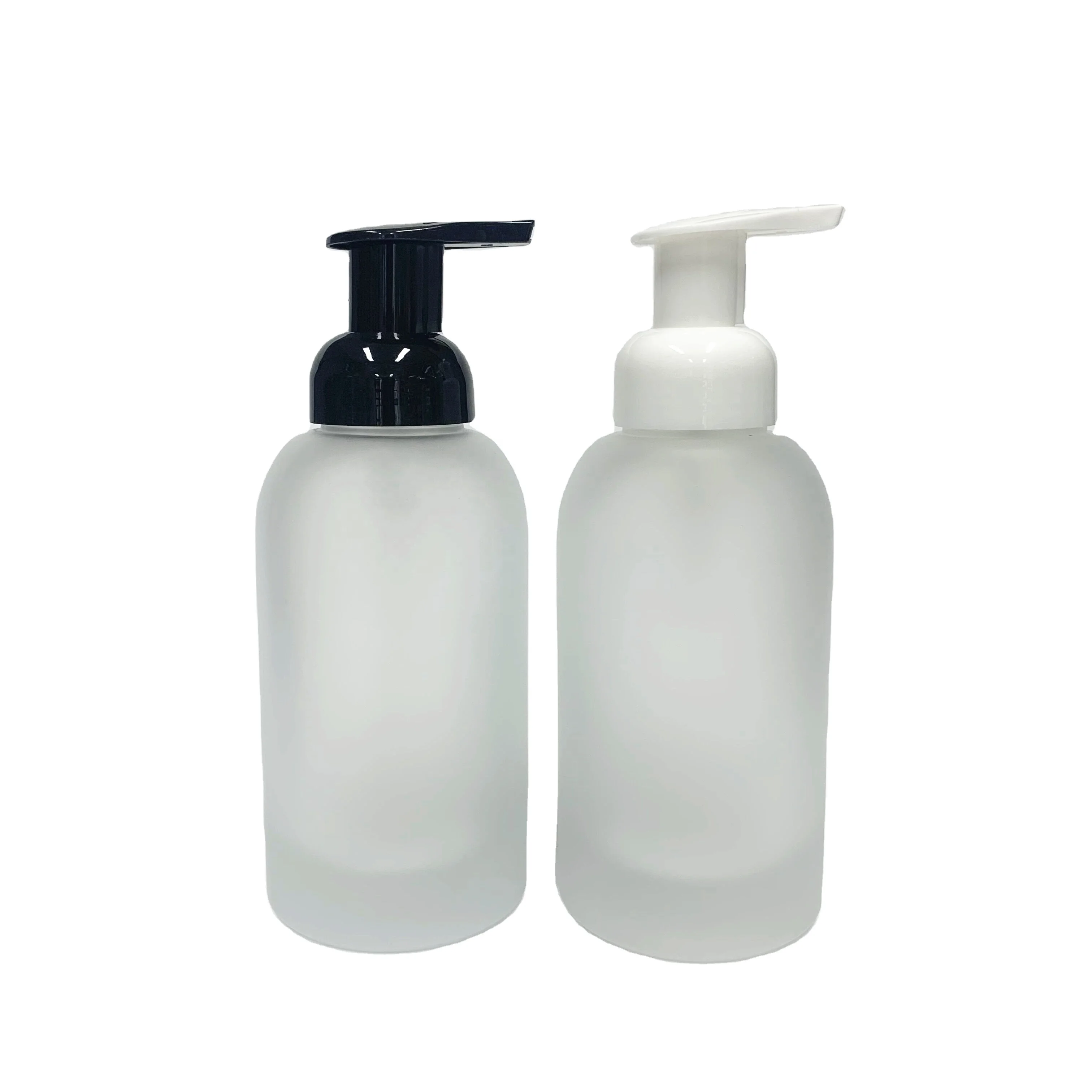 375ml 350ml Frosted Glass Hand Soap Dispenser Bottle With Plastic ...