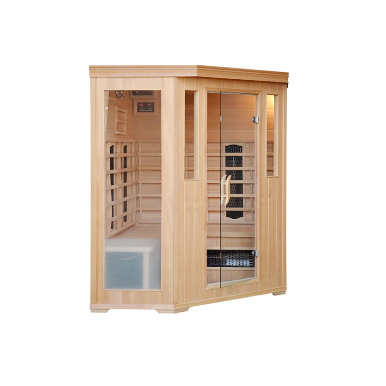 Cryo Sauna Single Control Panel 2500W Sauna Wooden Far Infrared Dry Steam Indoor Sauna Hemlock Equipment