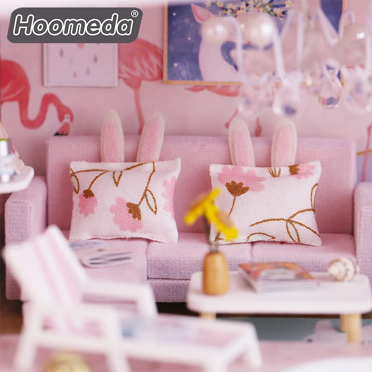 Hongda изготовленный на заказ 3d Деревянный кукольный домик diy Миниатюрный Кукольный для комнаты мини-кукольный девочек со светом