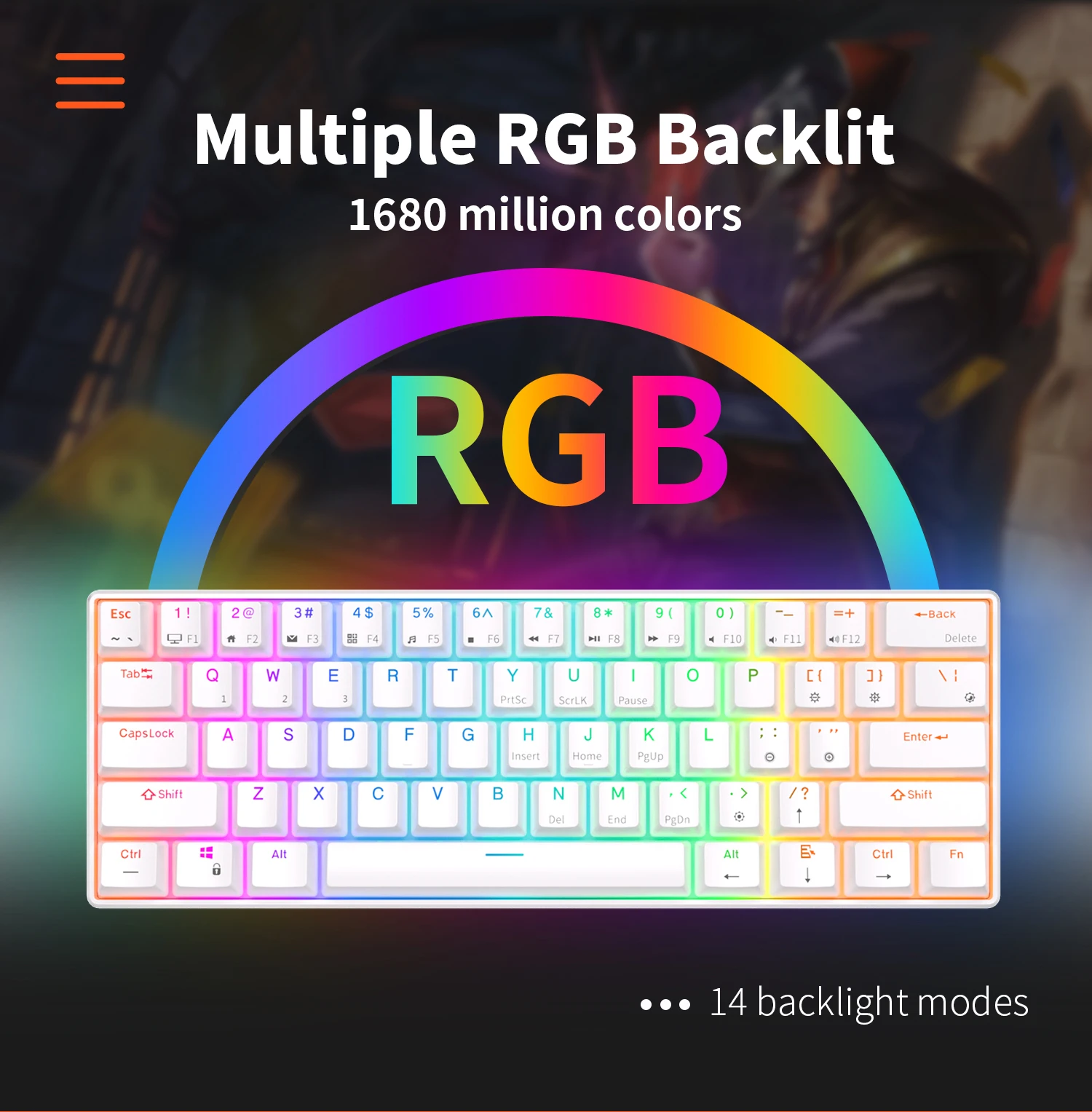 Royal Kludge Rk61 Gamer Clavier Sans Fil Azerty Key Boards Rgb Gaming Mechanical 60 Mini