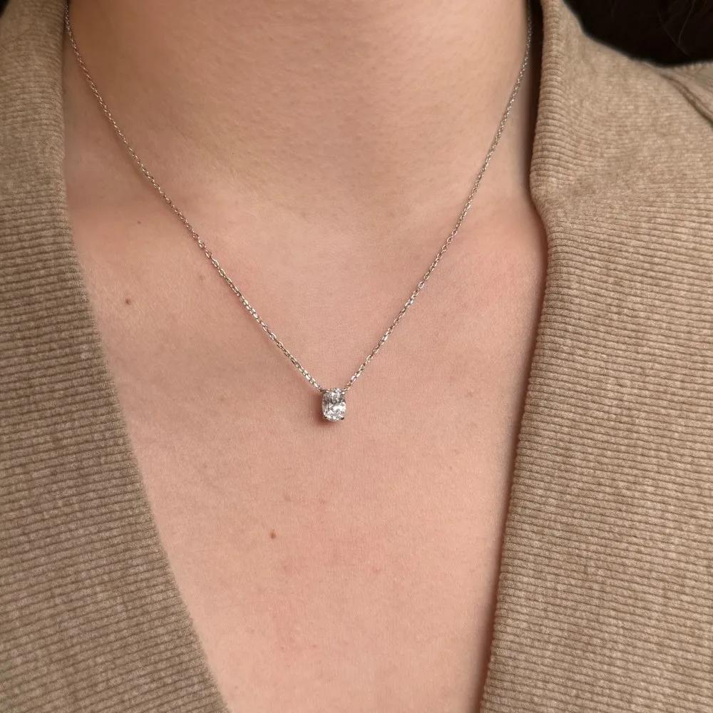 KAKODIY 925 sterling silver pendant jewelry single zirconium sparkle light luxury commuter necklace detail 3