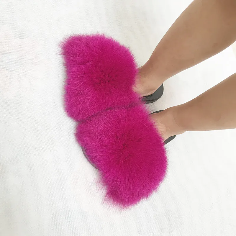 Детские сандалии для малышей, тапки из натурального Лисьего меха, мех енота, милые детские меховые шлепанцы