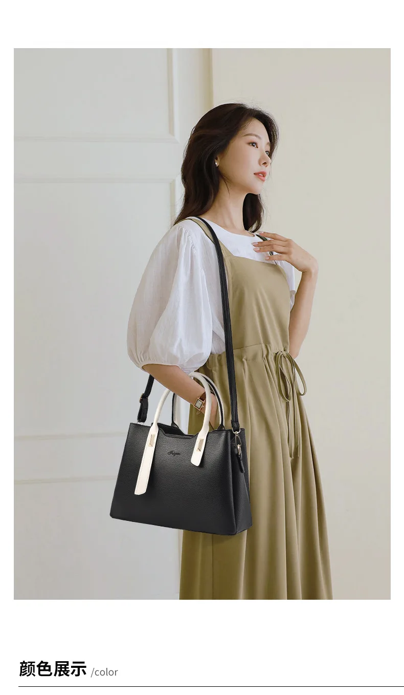 New Style Casual Women's Bags Soft Leather Ladies Handbags Multi Layer Large-capacity Single-shoulder Bag Hand Bags