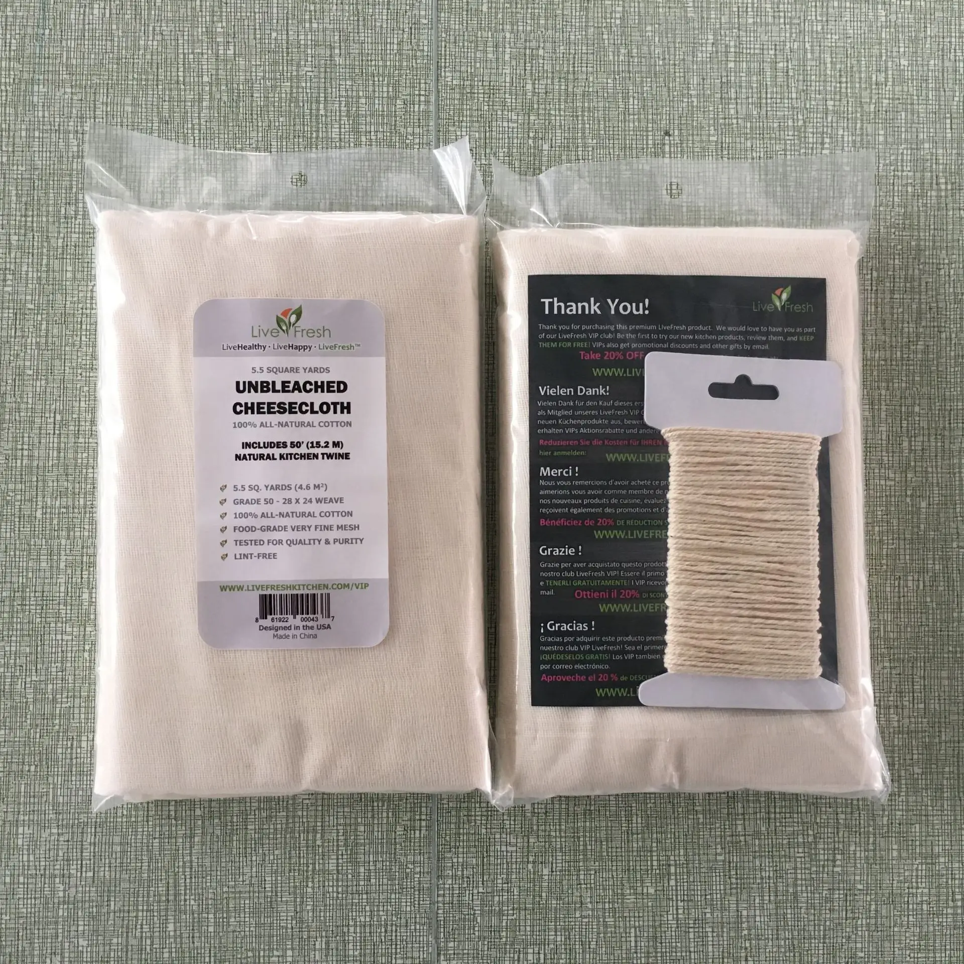 Buy Appetito Unbleached Cheese Cloth - 2.5 Square Metres – Biome Online