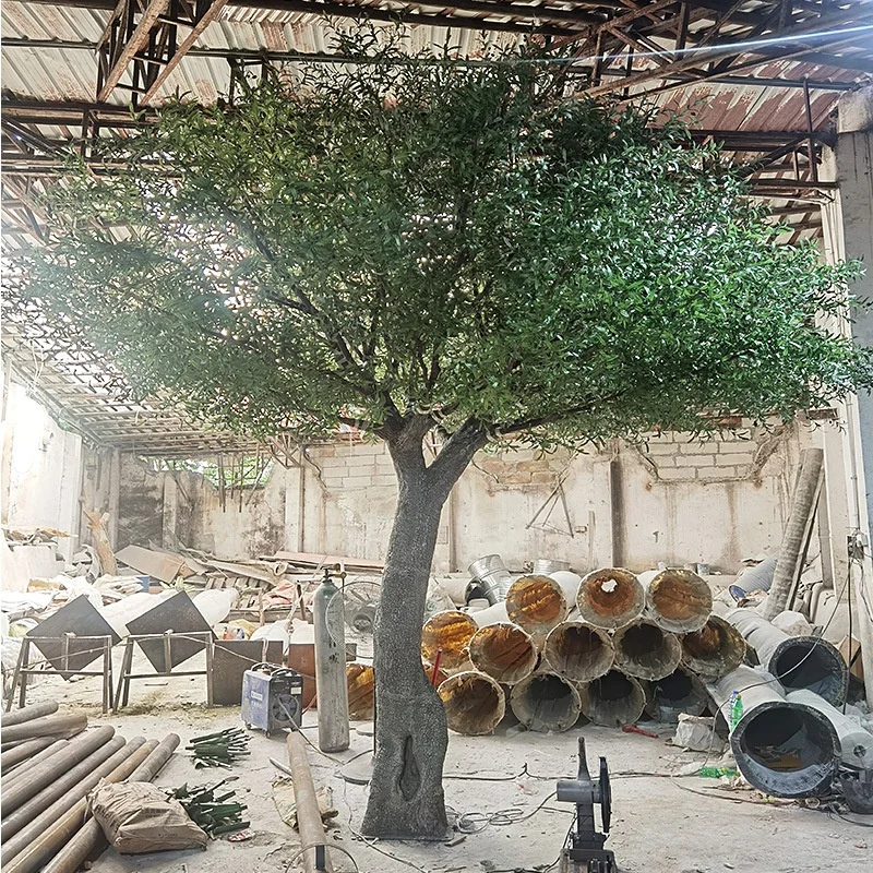 Искусственное оливковое дерево высотой 12 футов изготовленное из стекловолокна с пластиковой веткой для украшения отеля