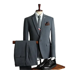 High Quality Men's British Business Suit 3-Piece Micro-Silhouette Anti-Wrinkle Notched Collar Office Meeting Single Breasted