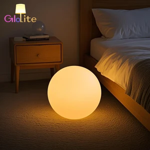 16 RGB Color Cordless LED Ball Light 20-Inch Indoor Outdoor Globe Lamp with E27 Base Remote Control Rechargeable