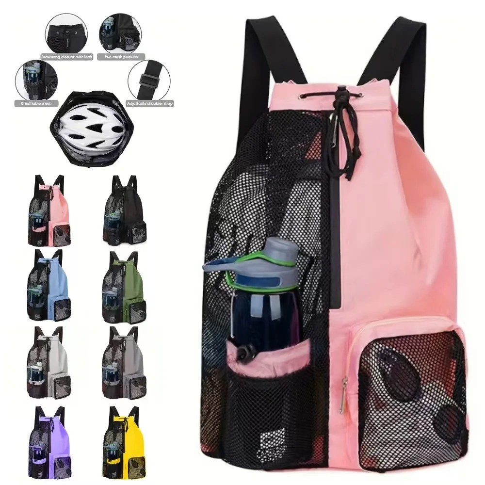 Dry Wet Separation Bag, Large Capacity Sports, Fitness, Tourism, Exercise, Mesh Drawstring Bag, Customized logo preview 2