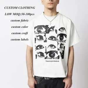 supplier one stop custom heavyweight cotton unisex t-shirts short sleeve men screen printing basic graphic t shirts