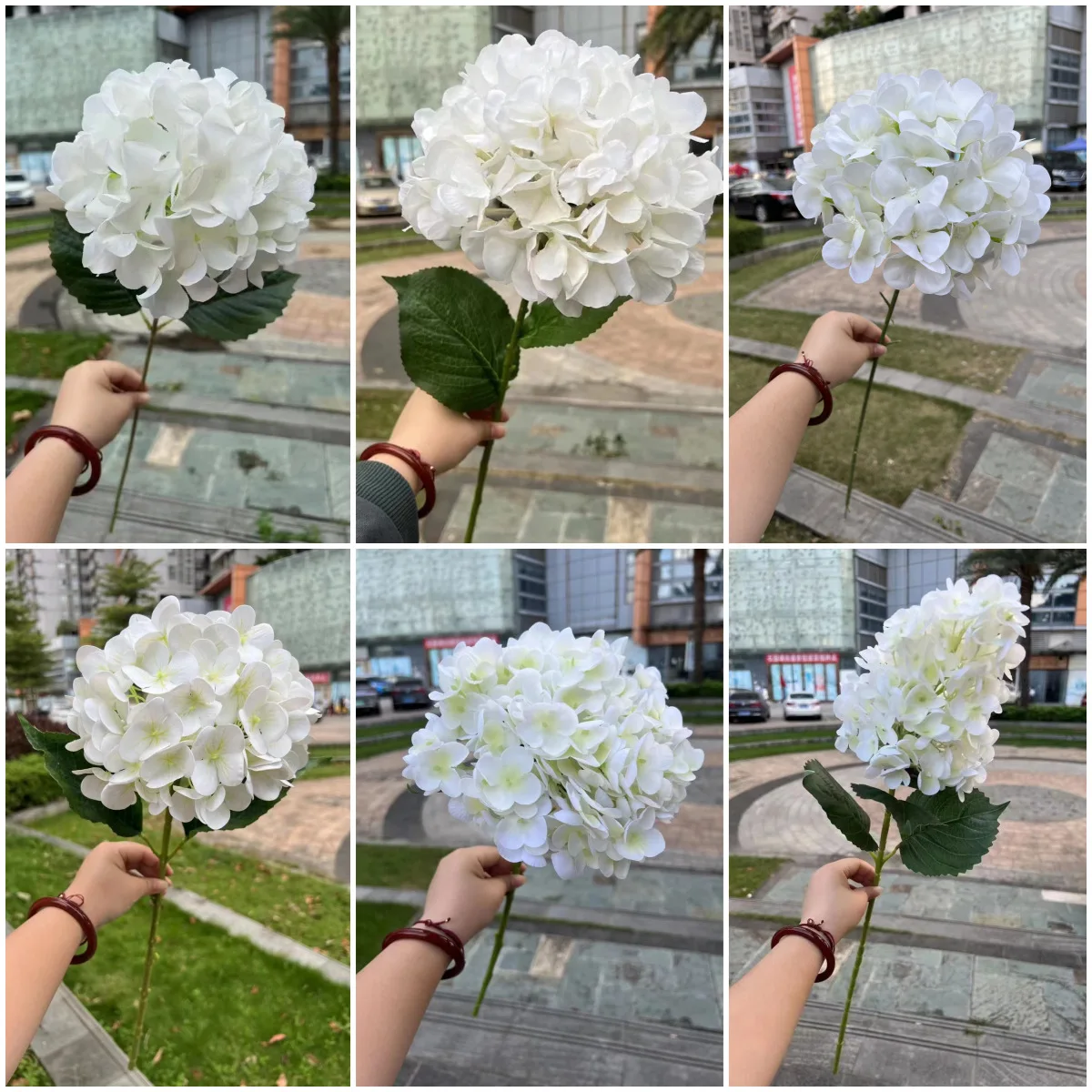 E144 5head Silk Hydrangea White Flowers Artificial Decoration Flowers Buy Silk Hydrangea