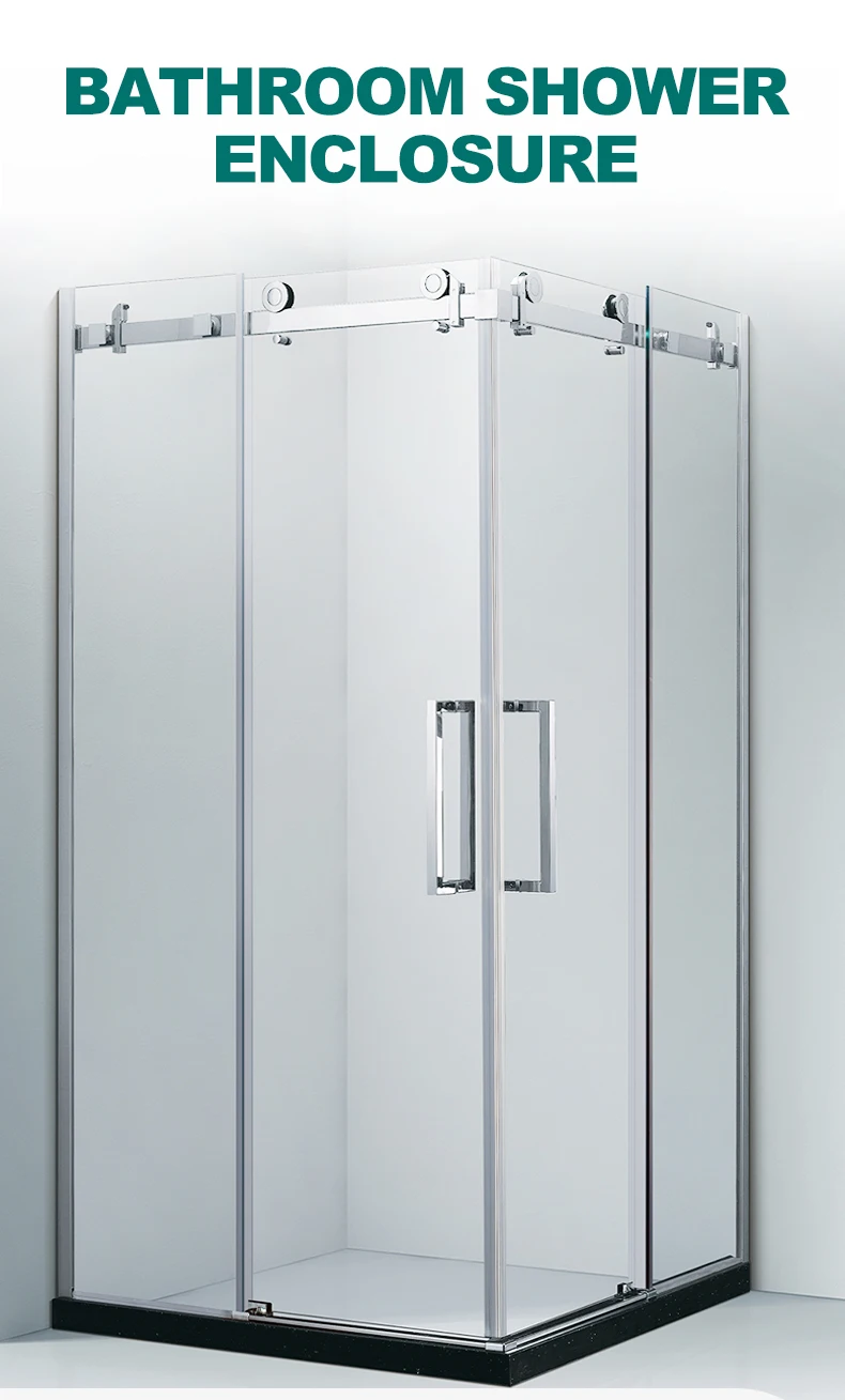 L Shape Frameless Shower Doors 8mm Tempered Glass Bathroom Shower