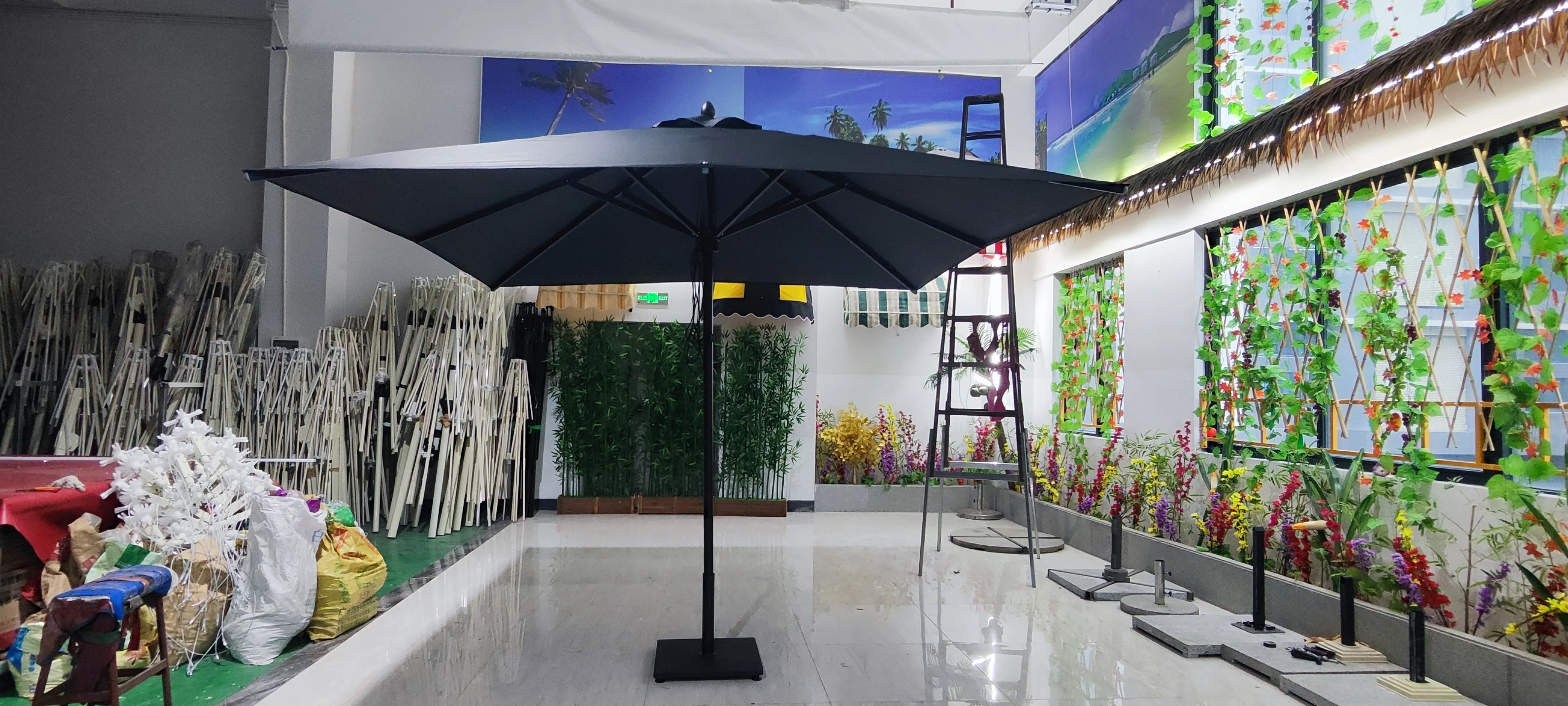 italian market patio umbrella EliteShade Classic 9ft Eurmax Unrivaled in its size and beauty The Supreme Market - Sunbrella