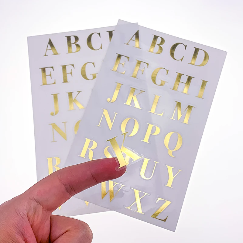 Custom Vinyl Clear Transparent ABC Alphabet Printed Logo Foil Kiss Cut Sheet Sticker for Planner